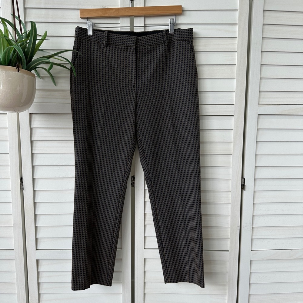 Theory Treeca 2 Dot Jacquard Slim Cropped Pants Multi Color Womens Size 10